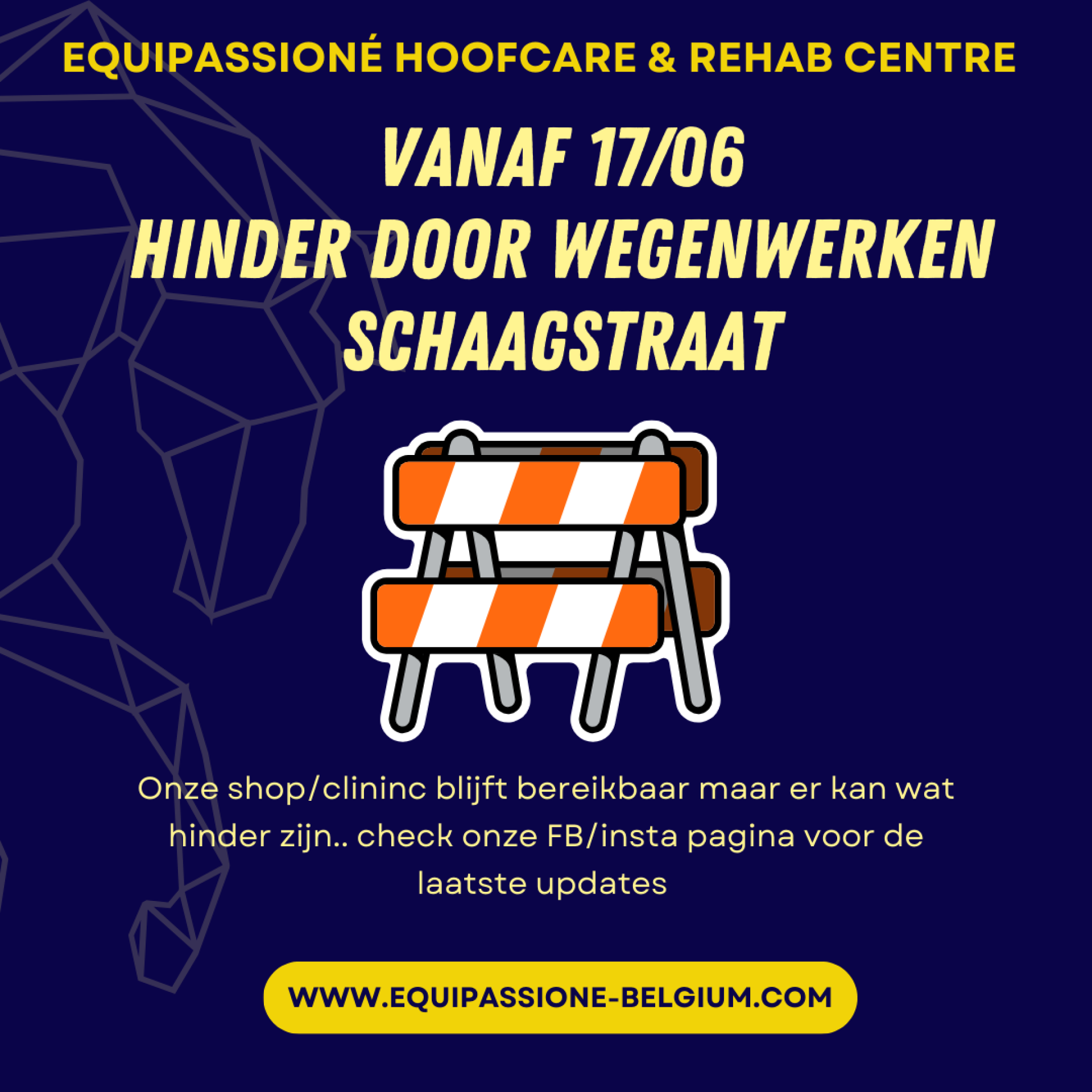 Vanaf 17/06 hinder in de Schaagstraat....