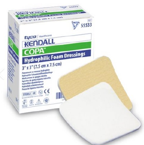 KENDALL HYDROPHILIC FOAM DRESSING/ COPA 10X20CM